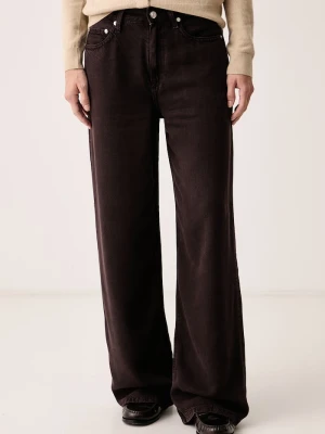 Tommy Hilfiger jeansy wide leg damskie brązowy