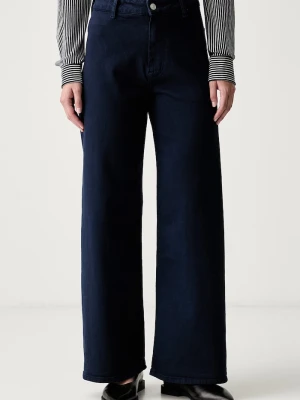 Tommy Hilfiger jeansy wide leg damskie granatowy
