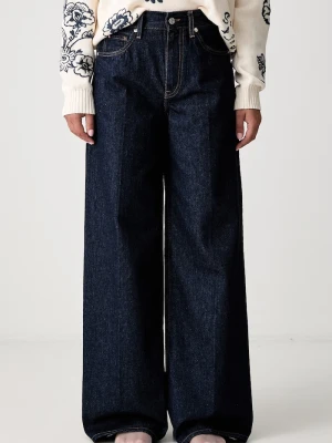Tommy Hilfiger jeansy wide leg damskie granatowy