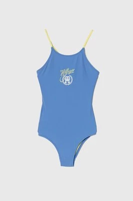 Tommy Hilfiger jednoczęściowy strój kąpielowy dziecięcy kolor niebieski