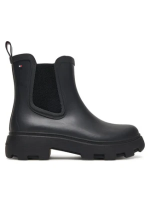 Tommy Hilfiger Kalosze Flag Ankle Warm Lining FW0FW08974 Czarny