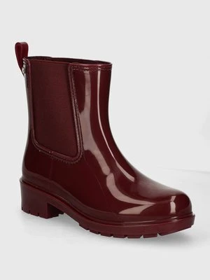 Tommy Hilfiger kalosze FLAG RAINBOOT damskie kolor bordowy FW0FW08213