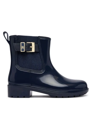 Tommy Hilfiger Kalosze Th Buckle Glossy Ankle Rain Boot FW0FW09543 Granatowy