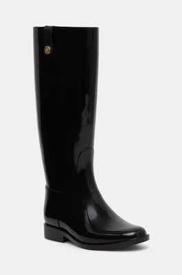 Tommy Hilfiger kalosze TH STUD RUBBER LONG RAINBOOT damskie kolor czarny FW0FW08185