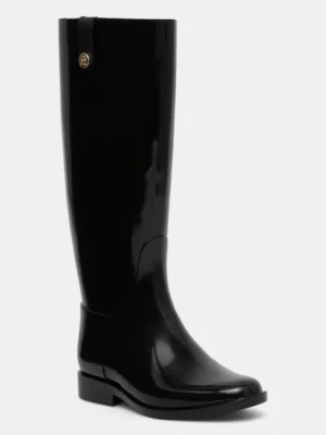 Tommy Hilfiger kalosze TH STUD RUBBER LONG RAINBOOT damskie kolor czarny FW0FW08185