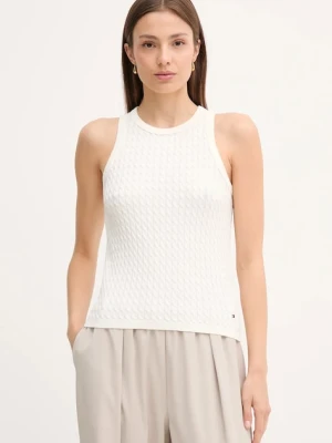 Tommy Hilfiger kamizelka bawełniana damski kolor biały WW0WW45706