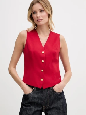 Tommy Hilfiger kamizelka jednorzędowa damska z dodatkiem wełny