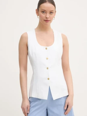 Tommy Hilfiger kamizelka jednorzędowa damska z lnem