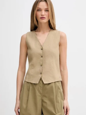 Tommy Hilfiger kamizelka jednorzędowa damska z lnem