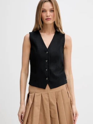 Tommy Hilfiger kamizelka jednorzędowa damska z lnem