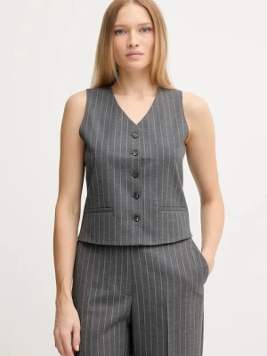 Tommy Hilfiger kamizelka kolor szary jednorzędowa WW0WW46661