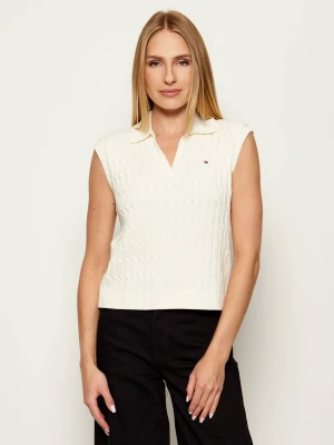 Tommy Hilfiger Kamizelka | Regular Fit kremowy