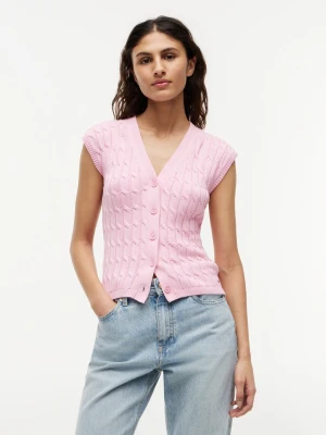 Tommy Hilfiger kamizelka z dzianiny Kobiety Bawełna (100%) różowy