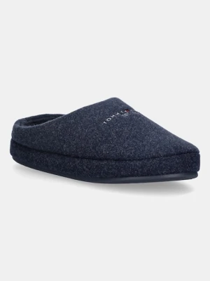 Tommy Hilfiger kapcie FELT HOUSE SHOE kolor granatowy FM0FM05614
