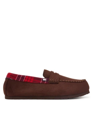 Tommy Hilfiger Kapcie Hilfiger Check Driver House Shoe FM0FM06013 Brązowy ciemny