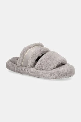 Tommy Hilfiger kapcie HILFIGER FUR BASICS SLIPPER kolor szary FW0FW08343