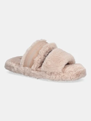 Tommy Hilfiger kapcie HILFIGER FUR SLIPPER kolor pomarańczowy FW0FW08854