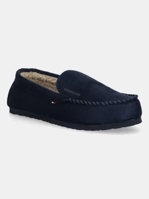 Tommy Hilfiger kapcie HILFIGER M SDE DRIVER HOUSE SHOE męskie kolor granatowy FM0FM05617