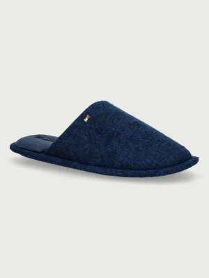 Tommy Hilfiger kapcie męskie HERRINGBONE HOUSE SHOE granatowy