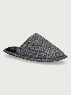 Tommy Hilfiger kapcie męskie HERRINGBONE HOUSE SHOE szary