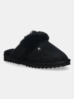 Tommy Hilfiger kapcie skórzane TH SHEARLING HOUSE SHOE