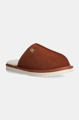 Tommy Hilfiger kapcie TH ELEVATED COMFORT HOME SLIPPER kolor brązowy FW0FW08396