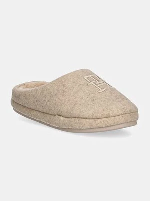 Tommy Hilfiger kapcie TH EMBROIDERED BASICS SLIPPER kolor beżowy FW0FW08135