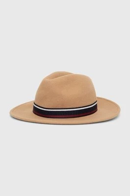 Tommy Hilfiger kapelusz wełniany kolor beżowy wełniany