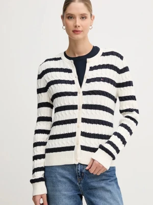 Tommy Hilfiger kardigan bawełniany damski kolor beżowy WW0WW46514