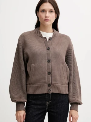 Tommy Hilfiger kardigan bawełniany damski kolor brązowy ciepły WW0WW45692