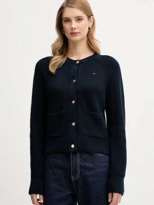 Tommy Hilfiger kardigan bawełniany damski kolor granatowy lekki WW0WW48795