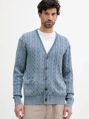 Tommy Hilfiger kardigan bawełniany męski kolor niebieski MW0MW40556
