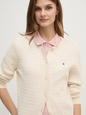 Tommy Hilfiger kardigan damski bawełniany beżowy