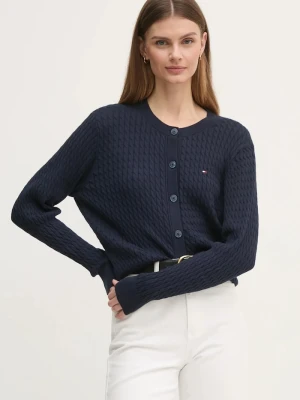 Tommy Hilfiger kardigan damski bawełniany granatowy