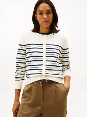 Tommy Hilfiger Kardigan damski Kobiety biały|niebieski w paski,