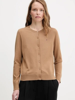 Tommy Hilfiger kardigan damski kolor brązowy lekki WW0WW42370