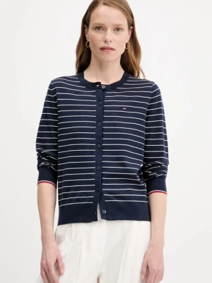 Tommy Hilfiger kardigan damski kolor granatowy lekki WW0WW42370