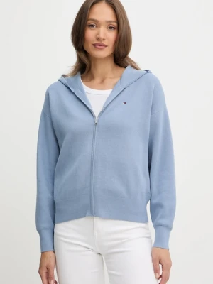 Tommy Hilfiger kardigan damski kolor niebieski lekki WW0WW42018