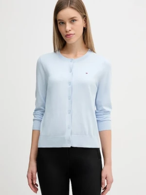 Tommy Hilfiger kardigan damski kolor niebieski lekki WW0WW42370