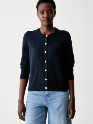 Tommy Hilfiger kardigan damski z bawełną niebieski