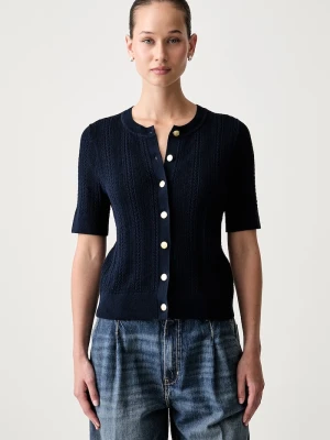 Tommy Hilfiger kardigan damski z bawełną granatowy