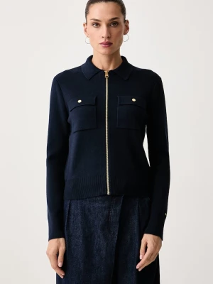 Tommy Hilfiger kardigan damski z bawełną granatowy