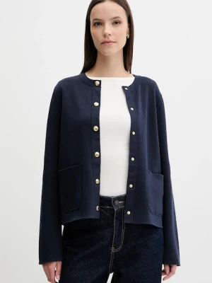 Tommy Hilfiger kardigan dwustronny kolor granatowy lekki WW0WW40846