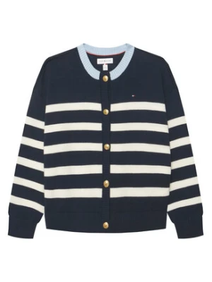 Tommy Hilfiger Kardigan Nautical Stripes KG0KG09696 Biały Regular Fit
