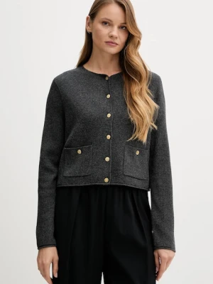 Tommy Hilfiger kardigan wełniany damski kolor szary lekki WW0WW46441