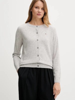 Tommy Hilfiger kardigan wełniany damski kolor szary lekki WW0WW47469