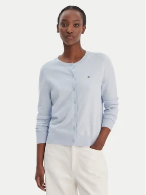 Tommy Hilfiger Kardigan WW0WW42370 Błękitny Regular Fit Niebieski jasny