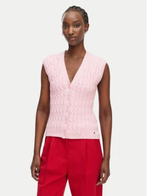 Tommy Hilfiger Kardigan WW0WW50075 Różowy jasny Slim Fit