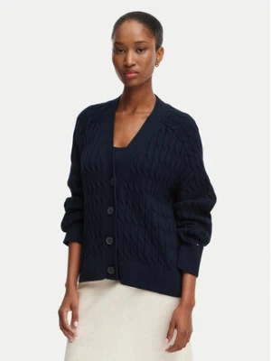 Tommy Hilfiger Kardigan WW0WW50078 Granatowy Relaxed Fit