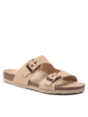 Tommy Hilfiger Klapki Cork Suede Buckle Sandal FM0FM04367 Beżowy